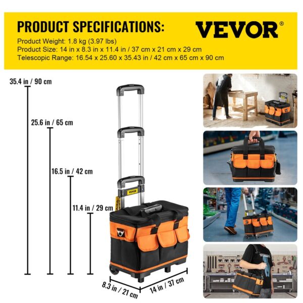 Portable 17-Pocket Tool Bag for Electrician and Repair - Image 3