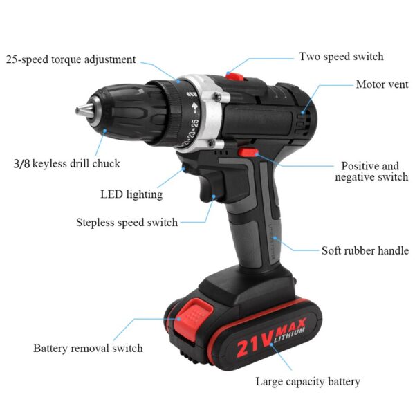 Electric Impact Cordless Drill - Image 4