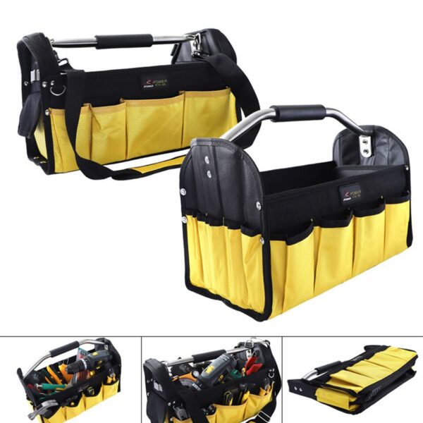 Large Capacity Canvas Electrician Tool Organizer Bag - Image 3