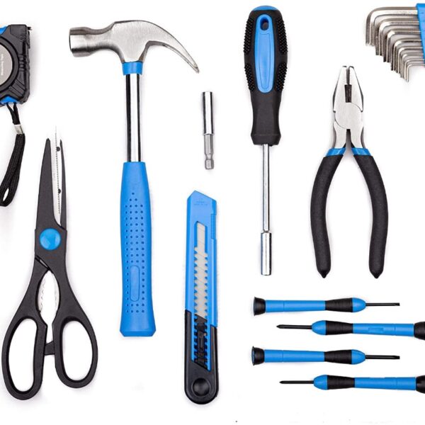 39-Piece Blue Household Tool Set with Storage Case - Image 3