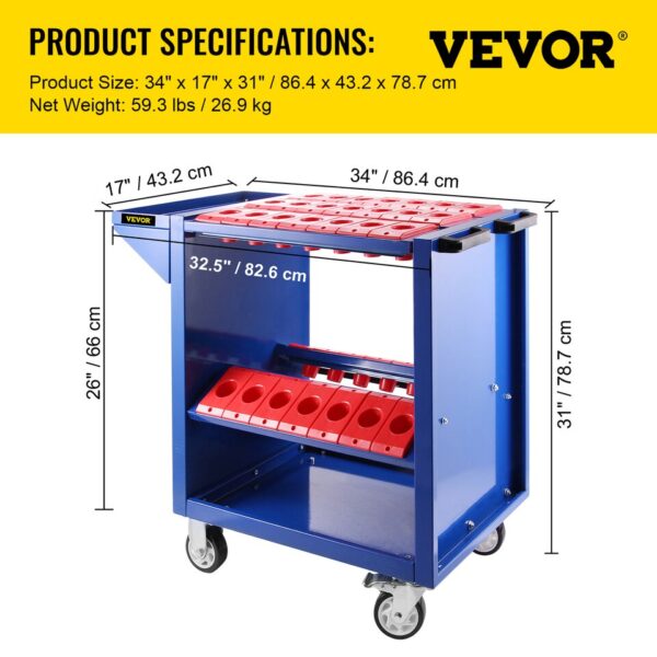 Tool Trolley Cart with 35 Tool Capacity - Image 6