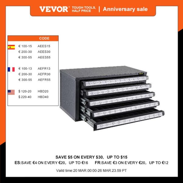 5-Drawer Steel Tool Box for Workshop and Car Repair - Image 2