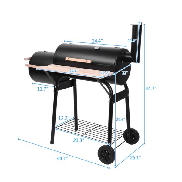 Outdoor Oil Drum Charcoal Grill - Image 3