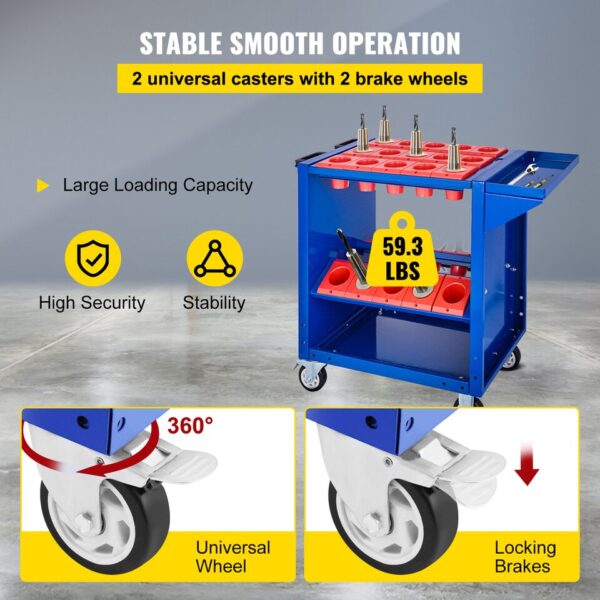 Tool Trolley Cart with 35 Tool Capacity - Image 5