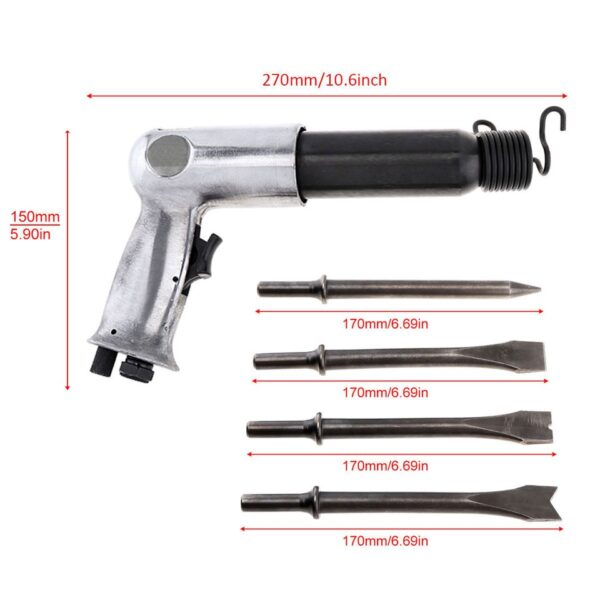 Solid Steel Pneumatic Air Hammer Impact Head Set for Rust Removal - Image 9