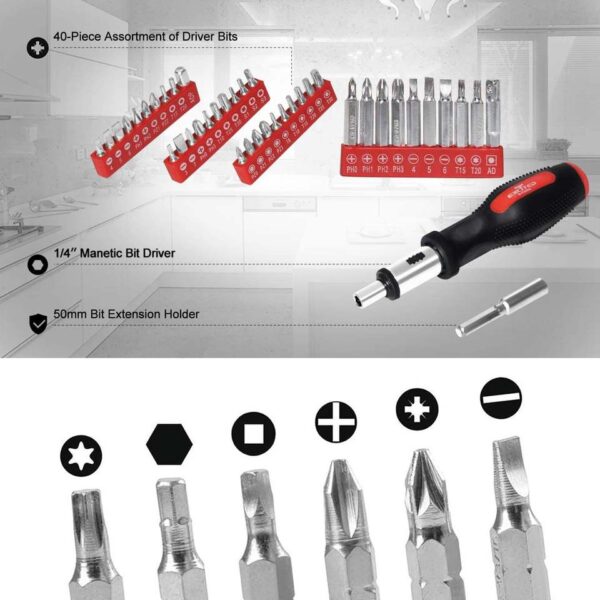 198-Piece Mechanic Tool Set with Plastic Storage Case - Image 6