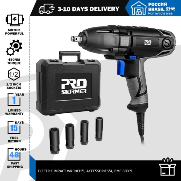 Electric Impact Wrench for Auto Repair with 4 Sockets - Image 3