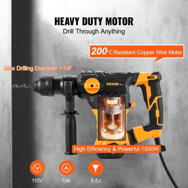 Rotary Hammer Drill for Concrete Demolition