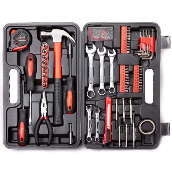 148-Piece Household Tool Set with Plastic Toolbox Storage