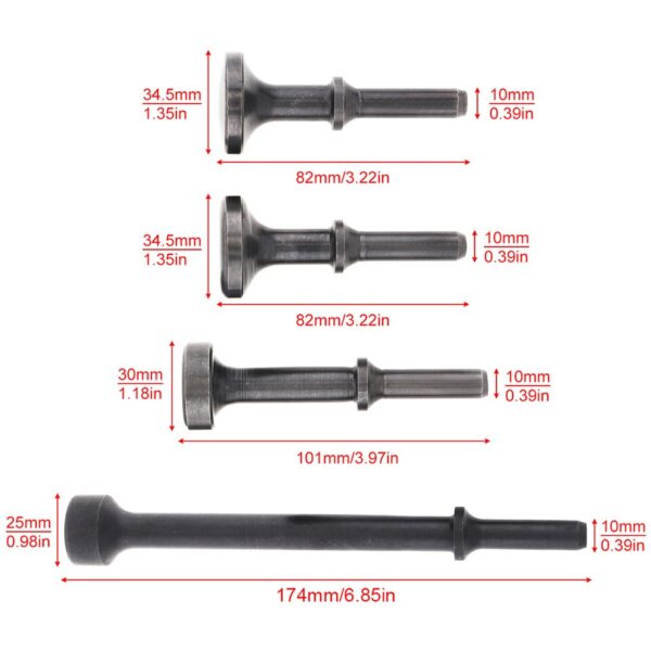 Solid Steel Pneumatic Air Hammer Impact Head Set for Rust Removal - Image 10