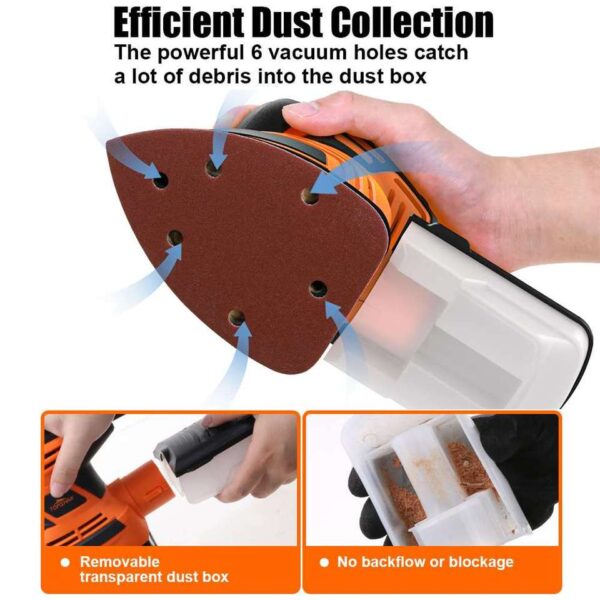 Electric Mouse Sander with Dust Collection Box - Image 2