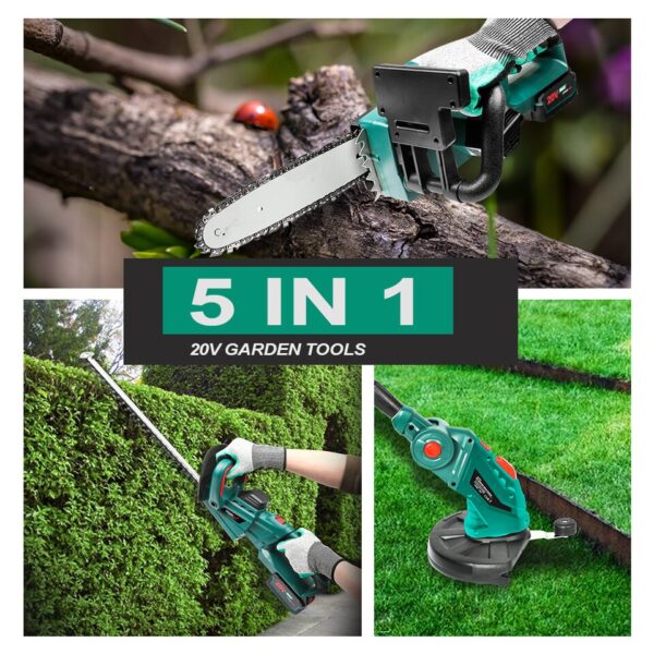 Cordless Electric Hedge Trimmer with Pruning Shears and Grass Trimmer - Image 4