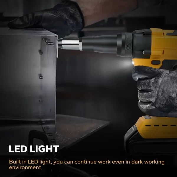 Brushless Electric Rivet Gun 2.4mm-4.8mm for Dewalt 20V Battery (No Battery) - Image 4