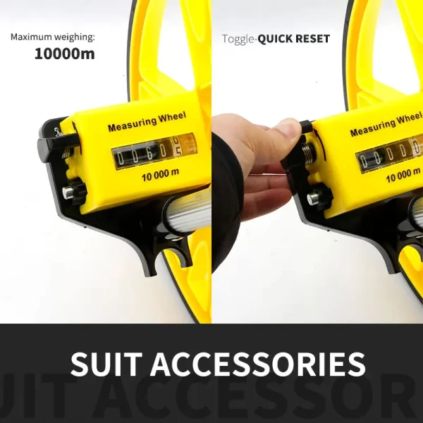 Portable 0~9999.9m Distance Measuring Wheel Hand-push Roller - Image 2