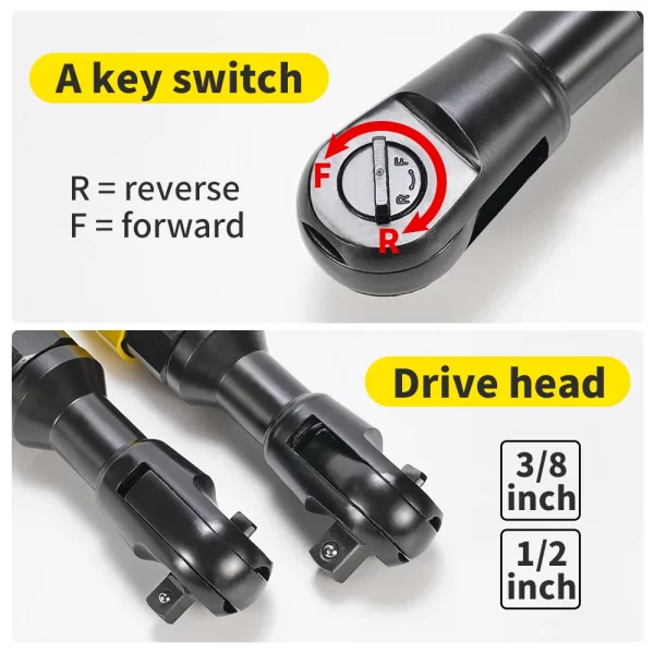 Pneumatic Air Ratchet Wrench Adjust Torque Spanner Wrenchs  1/2" 3/8" 1/4" - Image 19