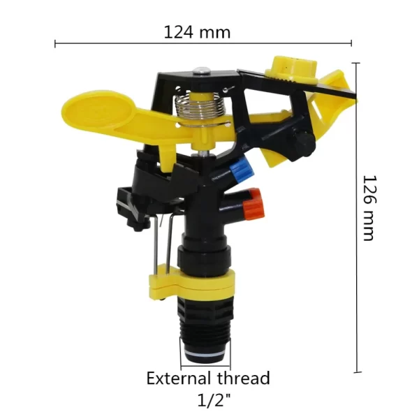 Adjustable Spiked Rocker Impact Sprinkler 360 Degrees Rotary Jet - Image 11