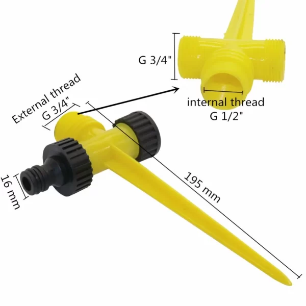 Adjustable Spiked Rocker Impact Sprinkler 360 Degrees Rotary Jet - Image 3