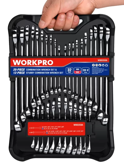 WORKPRO 32-Piece SAE & Metric Combination Wrenches Set