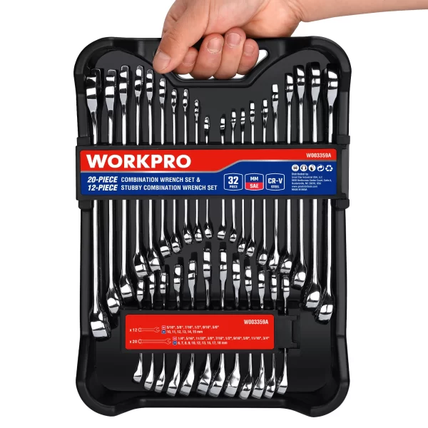 WORKPRO 32-Piece SAE & Metric Combination Wrenches Set