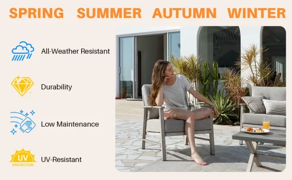 SeeHill Aluminum Patio Furniture Set, 3 Piece Outdoor Patio Bistro Set - Image 13