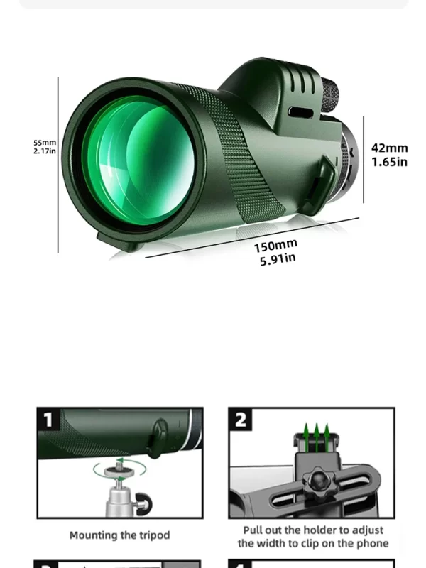 Portable Zoom HD 5000M Telescope Folding Long Distance Mini Powerful Telescope - Image 17