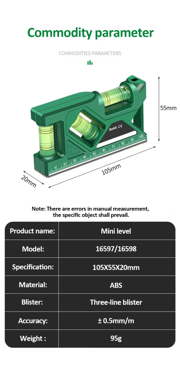 Mini Level Gauge High-precision Horizontal Vertical - Image 23