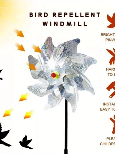 1pcs Bird Repeller Pinwheels Reflective Sparkly Scarecrow Pinwheel