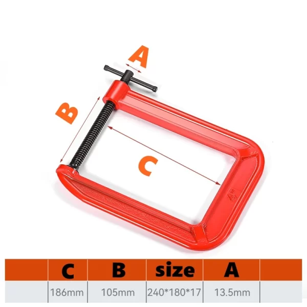 G Clamp Deep Reach C Clamp,4 Inch C-Clamp Set Industrial Strength C Clamps - Image 9