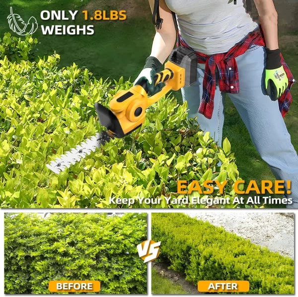 2 in 1 Cordless Electric Handheld Hedge Trimmer Hedge Trimmer for Dewalt 20V Battery - Image 3