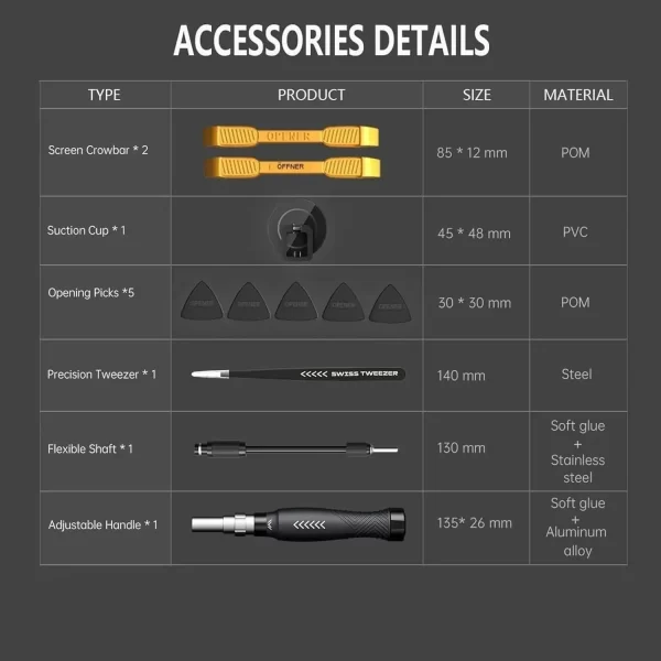 JAKEMY JM-8183 145 In 1 Precision Screwdriver Set Hex Phillips Magnetic - Image 6