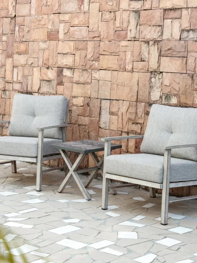 SeeHill Aluminum Patio Furniture Set, 3 Piece Outdoor Patio Bistro Set