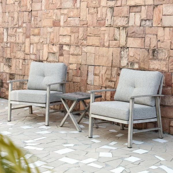 SeeHill Aluminum Patio Furniture Set, 3 Piece Outdoor Patio Bistro Set