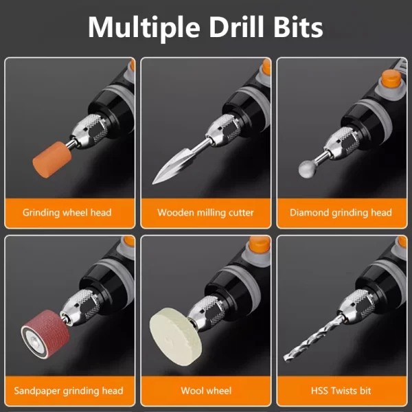 35W USB Cordless Rotary Tool Dremel DIY Mini Drill Engraving Pen - Image 6