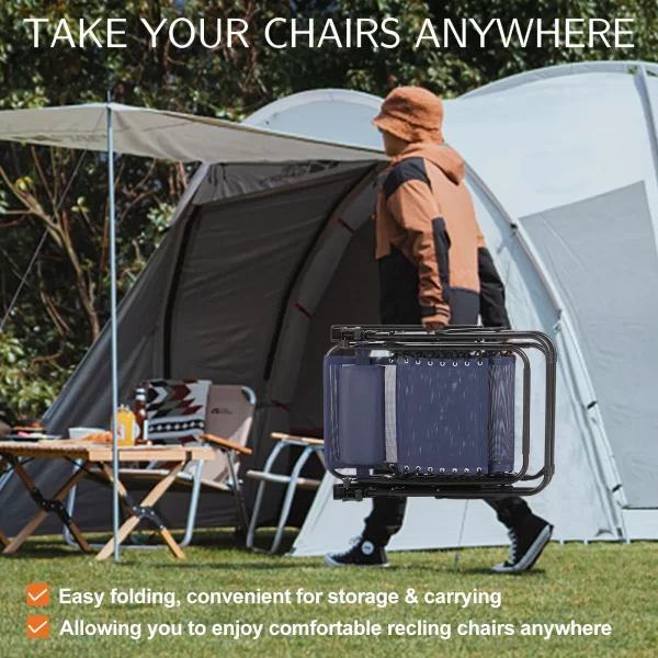JHK Zero Gravity Set of 2 Portable Recliner - Image 16