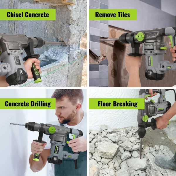 WORKPRO  12.5 AMP Heavy Duty Rotary Hammer Drill for Concrete - Image 15