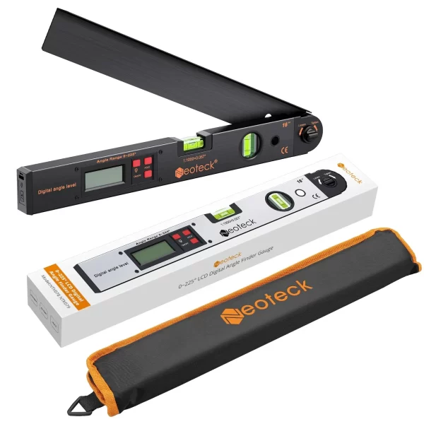 Neoteck 0-225° LCD Digital Protractor Spirit Level Angle Finder - Image 6