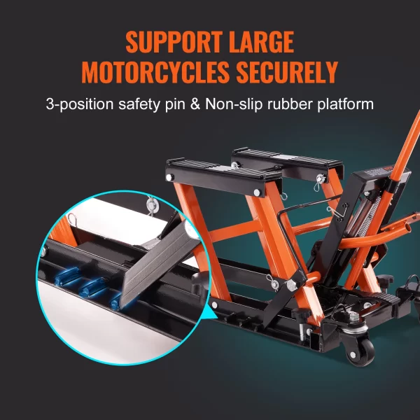 VEVOR Steel Hydraulic Motorcycle Jack Stand 1500 LBS ATV Scissor Lift Jack - Image 4