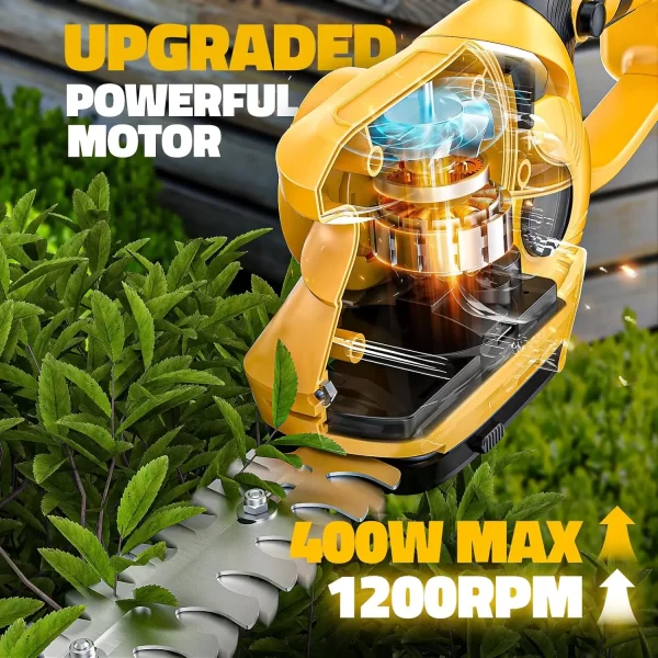 2 in 1 Cordless Electric Handheld Hedge Trimmer Hedge Trimmer for Dewalt 20V Battery - Image 4
