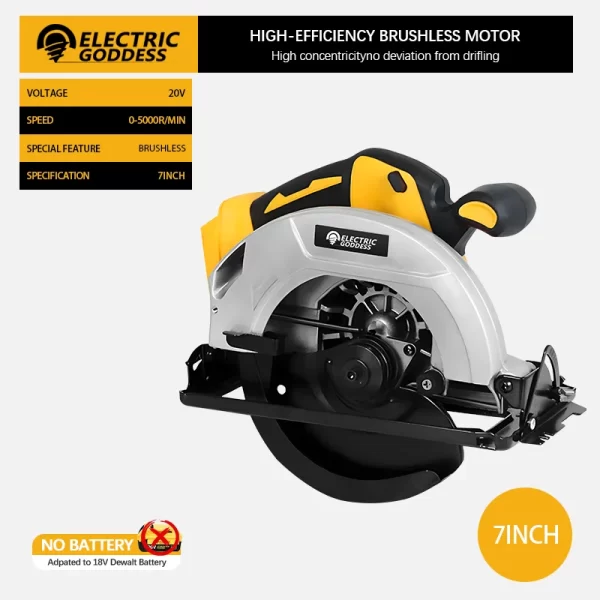 7Inch Cordless Electric Circular Saws For Dewalt 20V Battery - Image 7