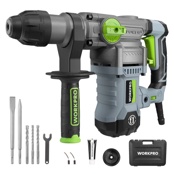 WORKPRO  12.5 AMP Heavy Duty Rotary Hammer Drill for Concrete
