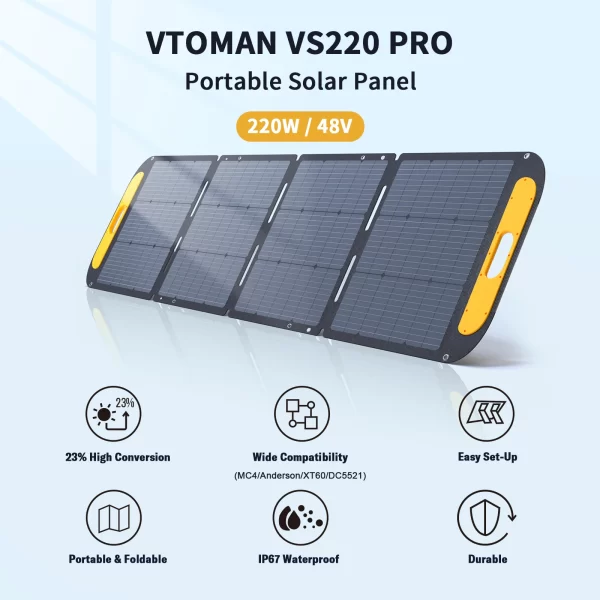 VTOMAN VS220 PRO 220W Solar Panel Kit Complete 48V Power - Image 6