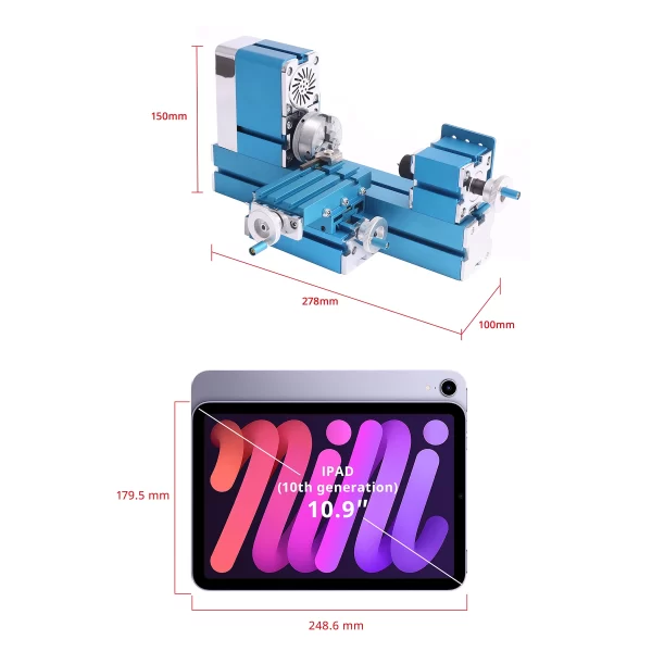 Mini Metal Lathe 36W CNC DIY  20000RPM Milling Bench Top Digital Lathe - Image 3