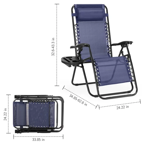 JHK Zero Gravity Set of 2 Portable Recliner - Image 20