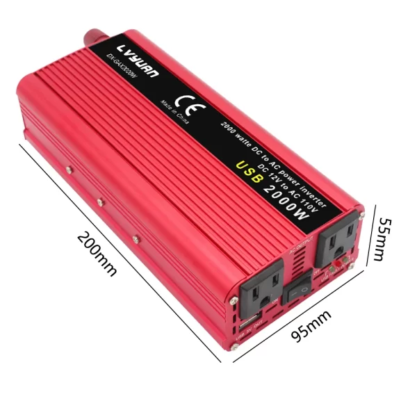 DC12V to AC110V 1500W/2000W/2600W Portable Car Inverter Charger - Image 6