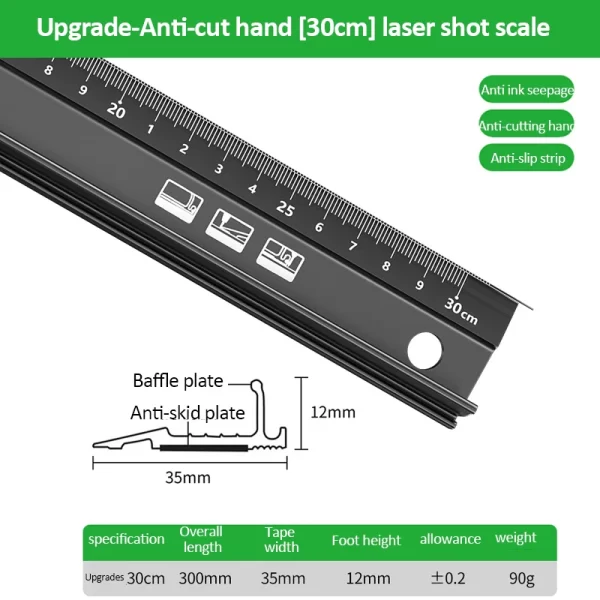20/30/45cm Aluminum Straight Ruler Multifunctional - Image 7