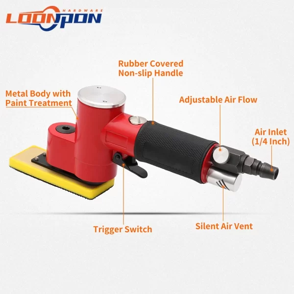 Pneumatic Sandpaper Polisher 15000RPM Triangle Air Random Orbital Sander - Image 2