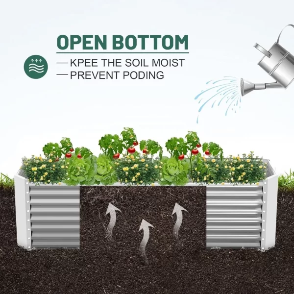 8×4×2 ft Galvanized Raised Garden Bed Kit, Planter Raised Garden Boxes Outdoor, Large Metal Raised Garden Beds for Vegetables. - Image 3