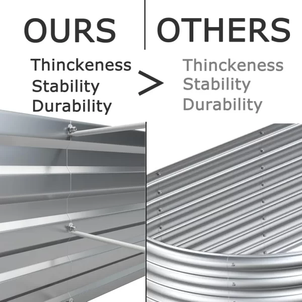 8x4x1ft(2 Pack) Galvanized Raised Garden Bed - Image 4