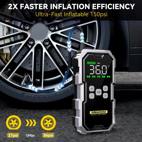 7000A Car Jump Starter with Air Compressor Battery Booster - Image 3