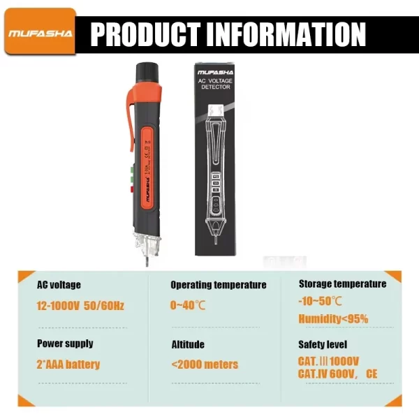 Non-Contact Voltage Detector Electrical Pen AC Voltage Tester - Image 2